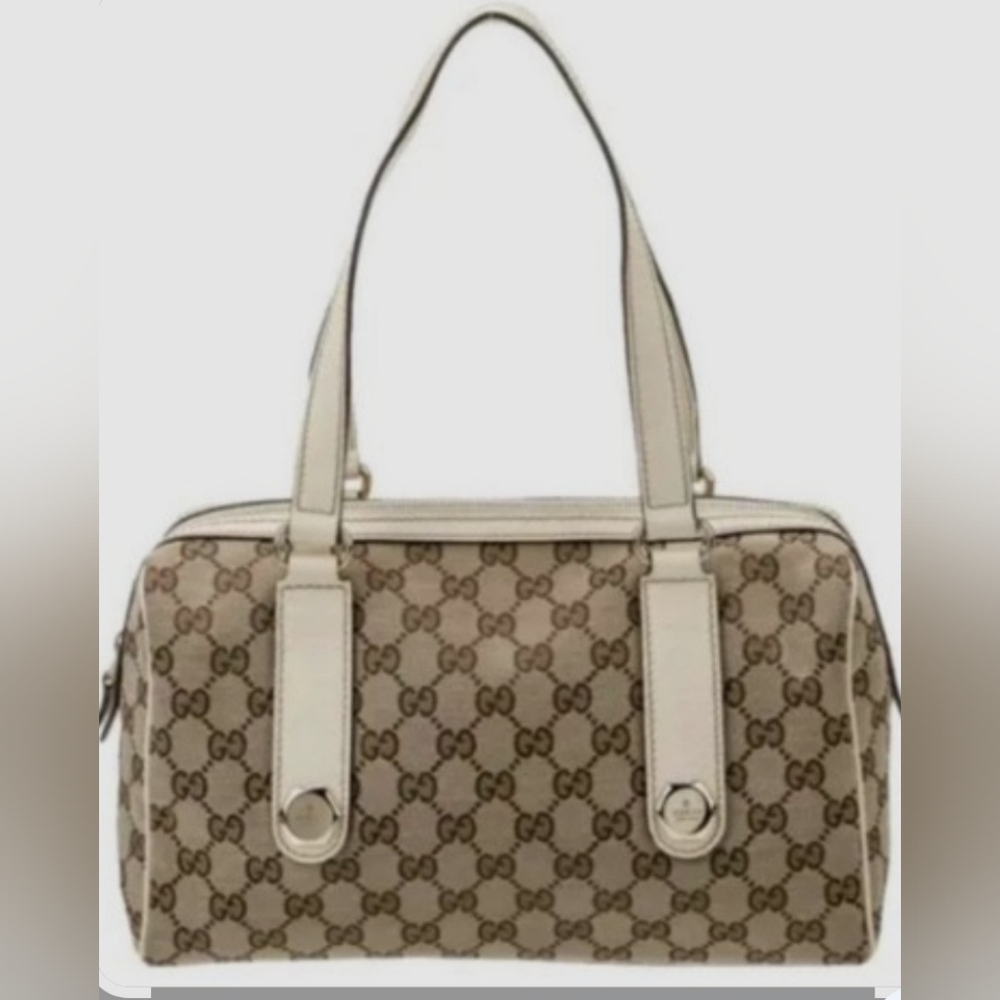 Gucci Beige Monogram Tote Bag - Picture 2 of 6